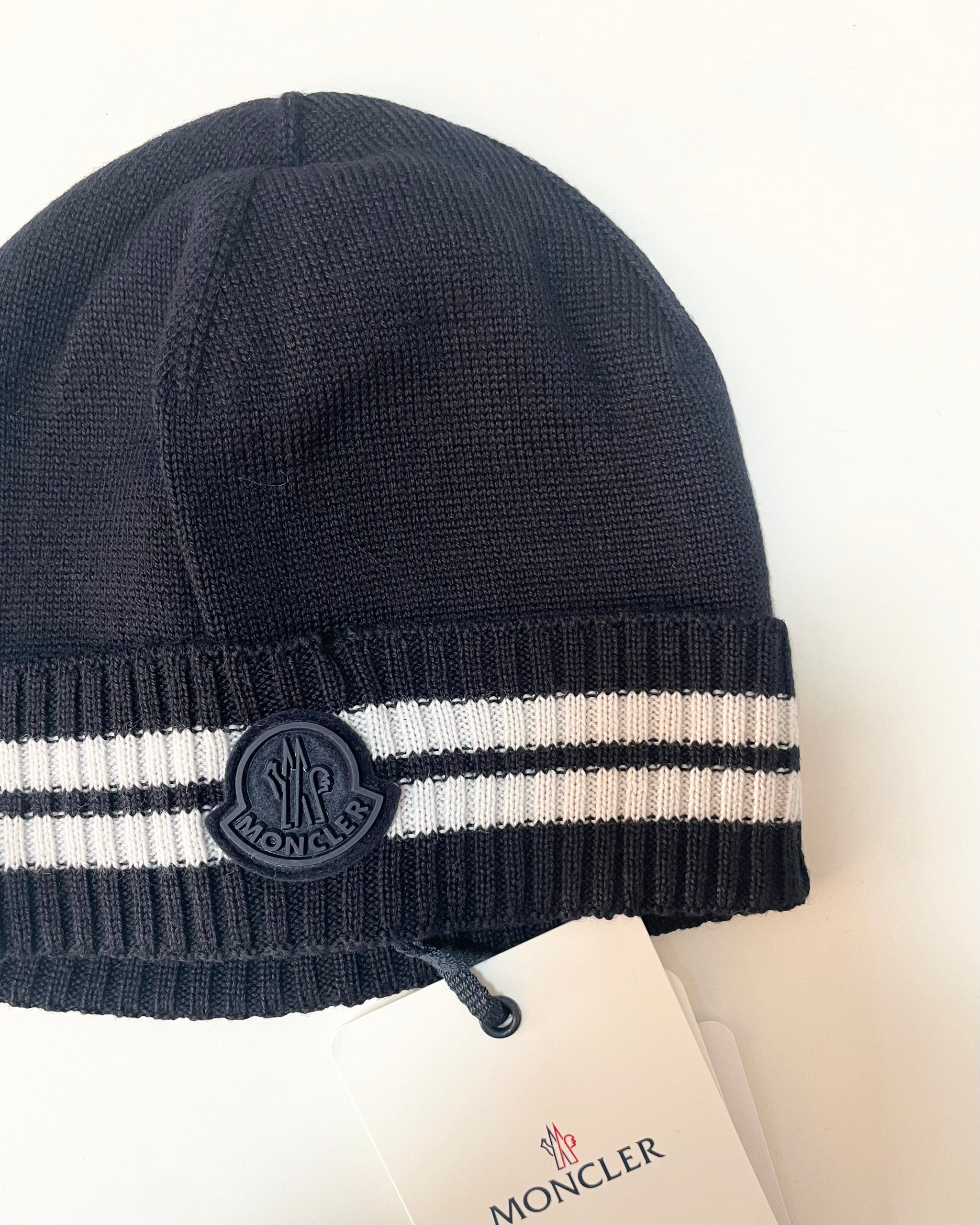 [Outlet] Moncler Kids BERRETTO TRICOT 777 Beanie (Navy)