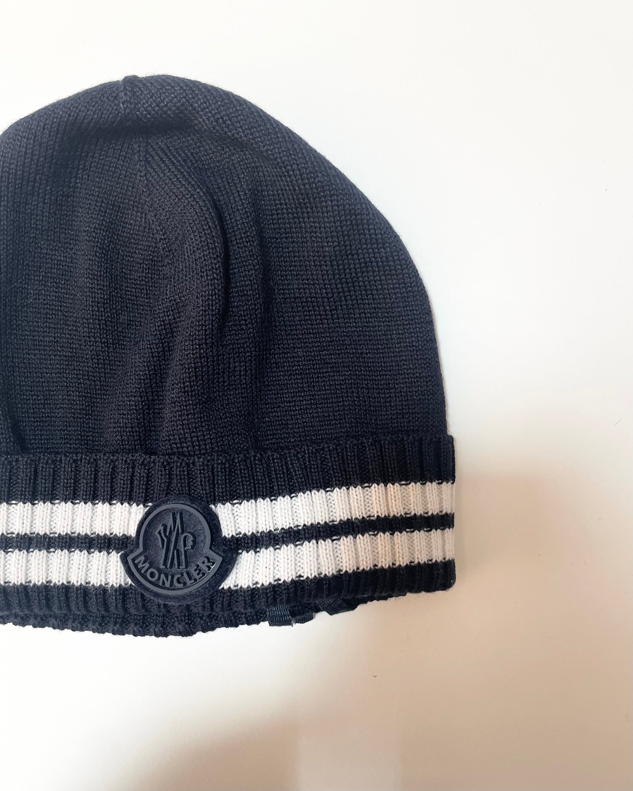 [Outlet] Moncler Kids BERRETTO TRICOT 777 Beanie (Navy)