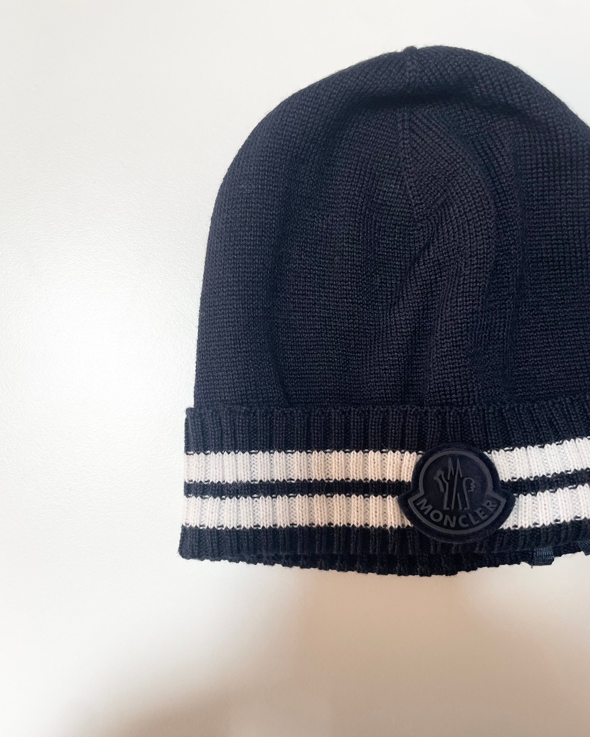 [Outlet] Moncler Kids BERRETTO TRICOT 777 Beanie (Navy)