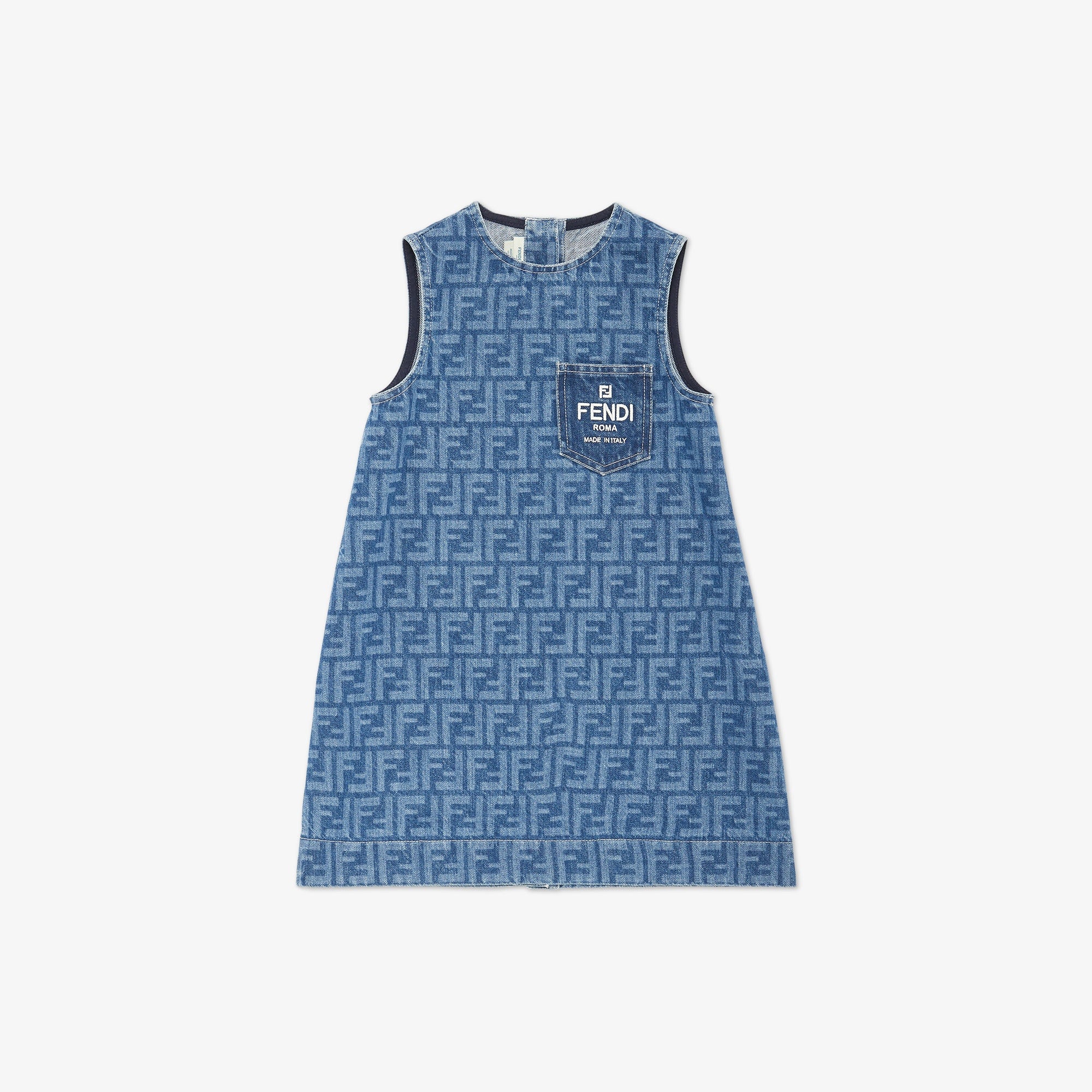 Fendi Kids FF Sleeveless Denim Dress (Blue)