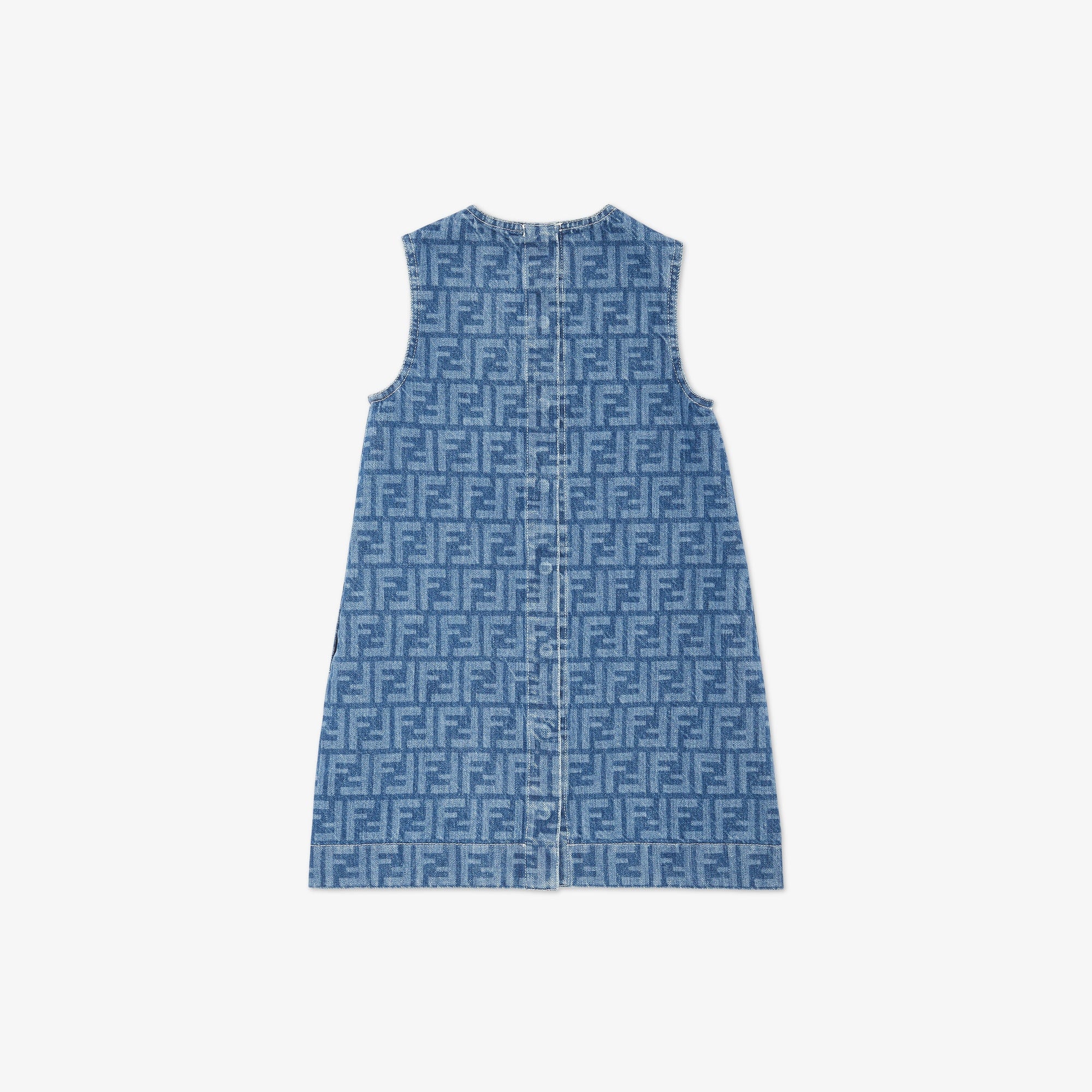 Fendi Kids FF Sleeveless Denim Dress (Blue)