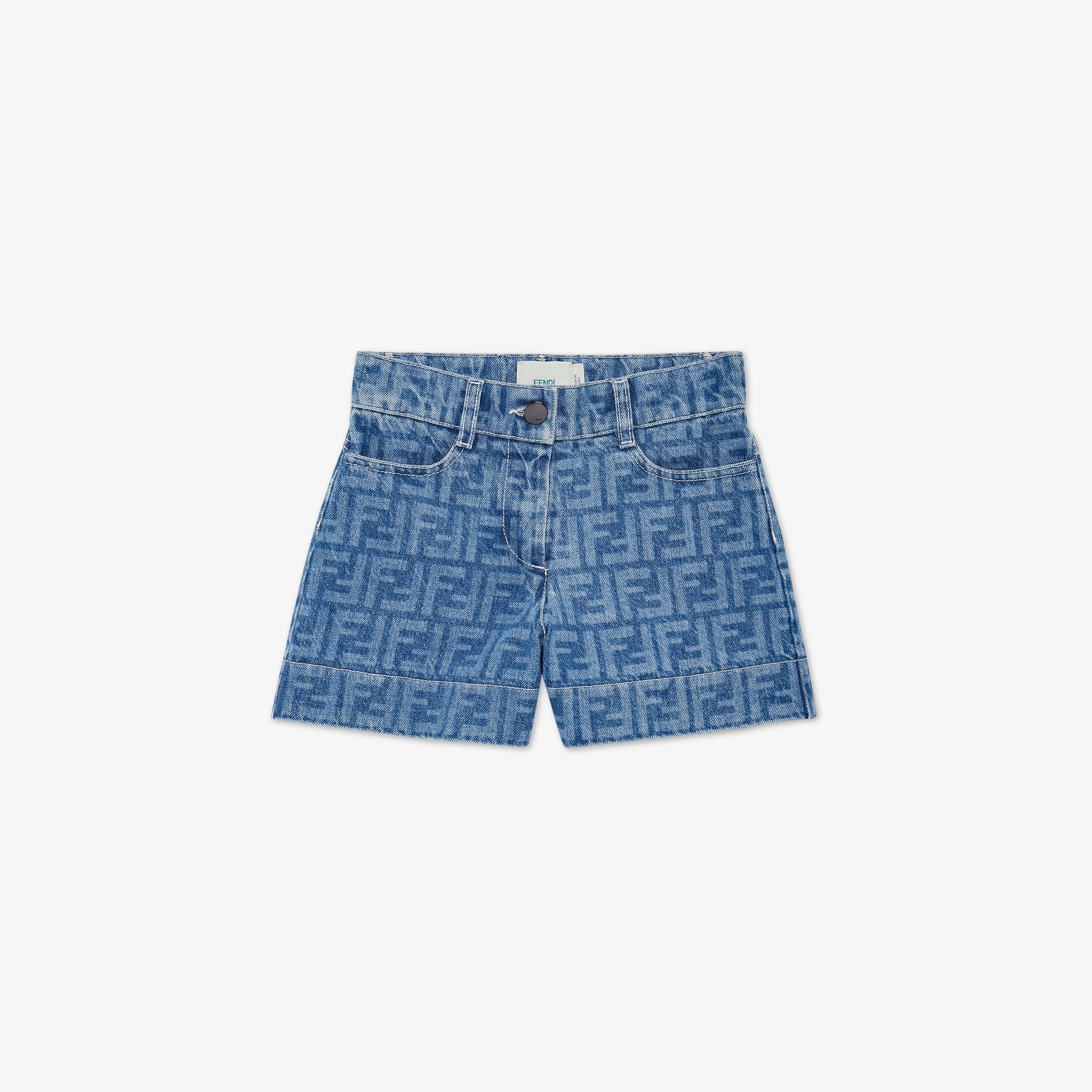 Fendi Kids FF Denim Shorts (Blue)