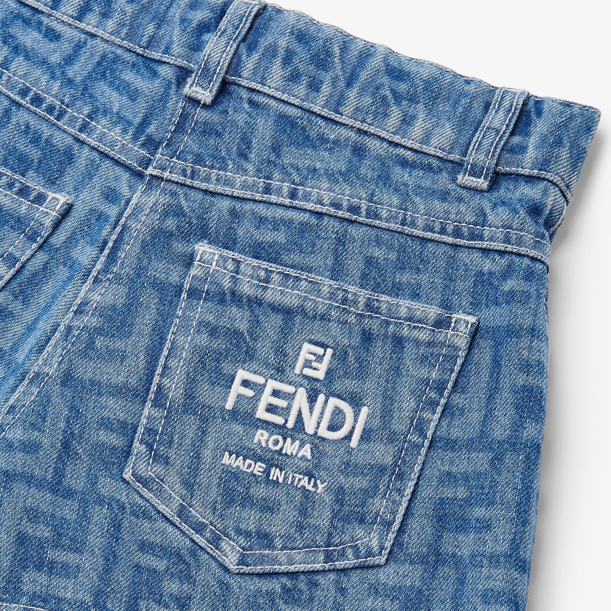 Fendi Kids FF Denim Shorts (Blue)