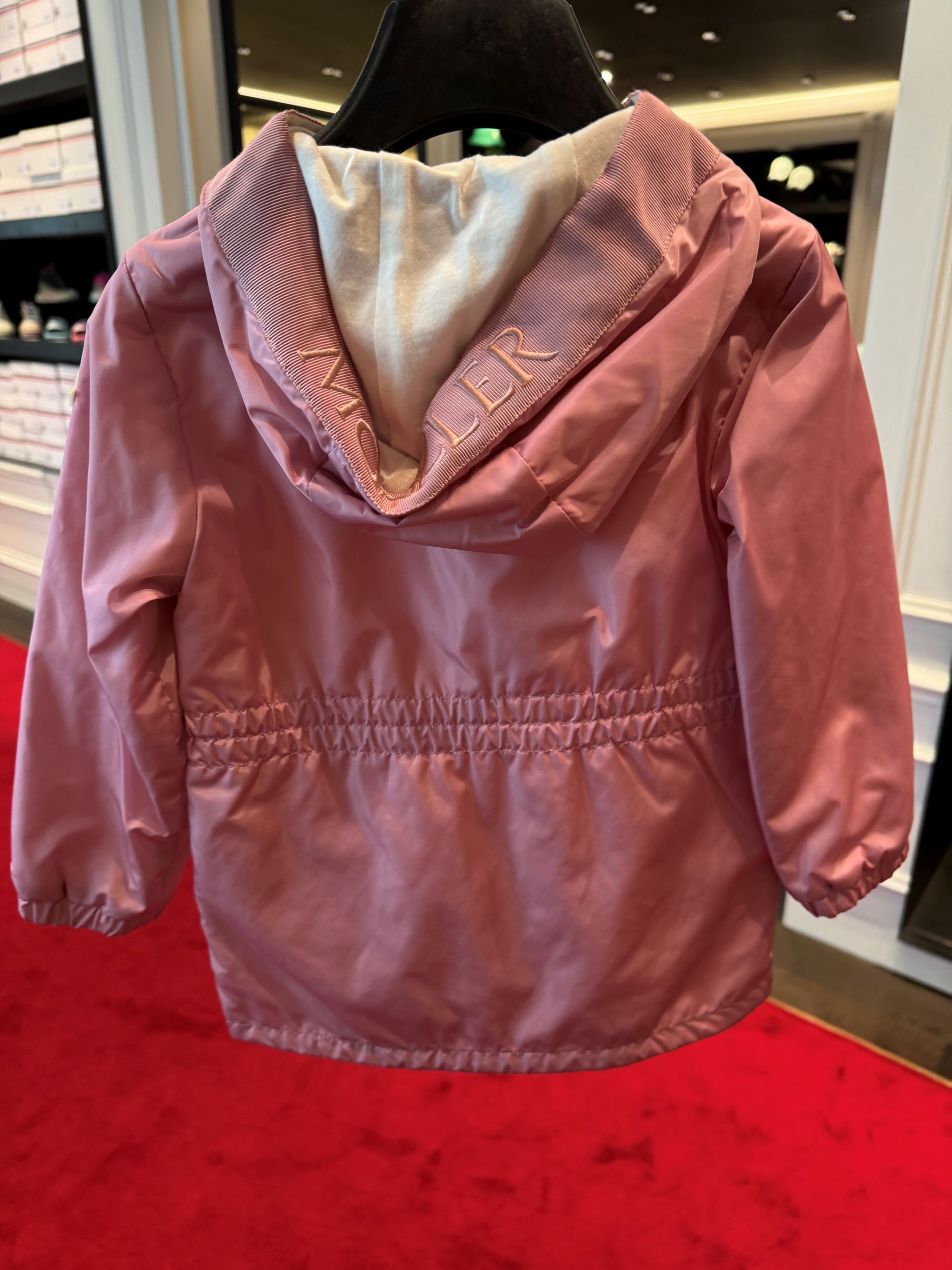 [Outlet] Moncler Kids MESSEIN Hooded Rain Jacket (Pink)