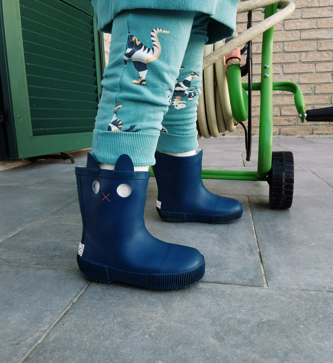 24SS Boxbo LookiCat Shearling High Rain Boots (Blue)