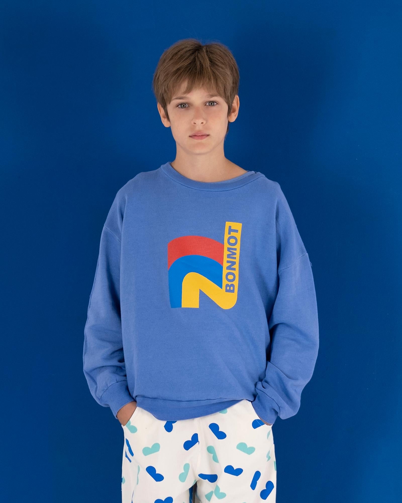 24SS Bonmot Good feeling sweatshirt (mid blue)