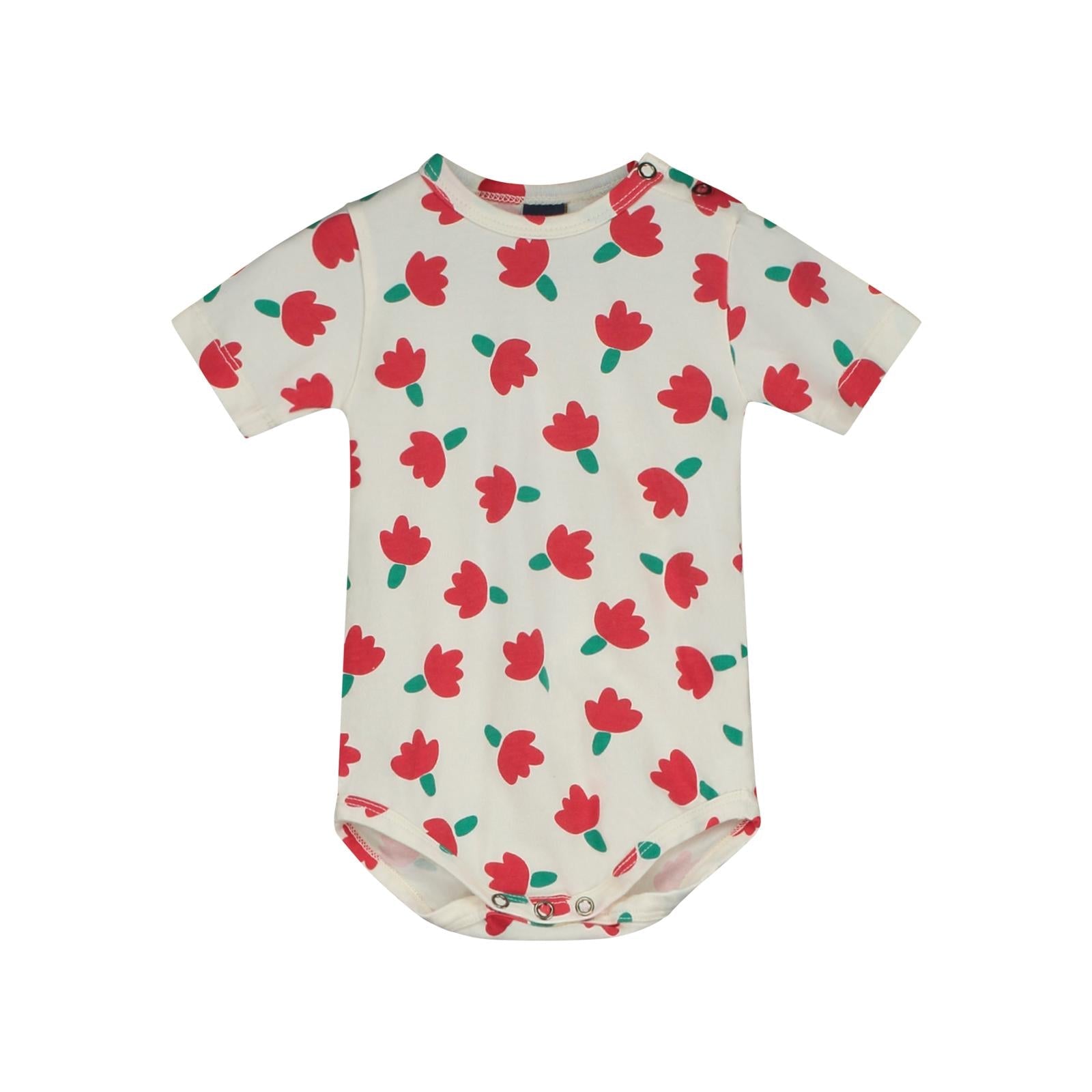 24SS Bonmot Flowers Baby Short Sleeve Spacesuit (Ivory)