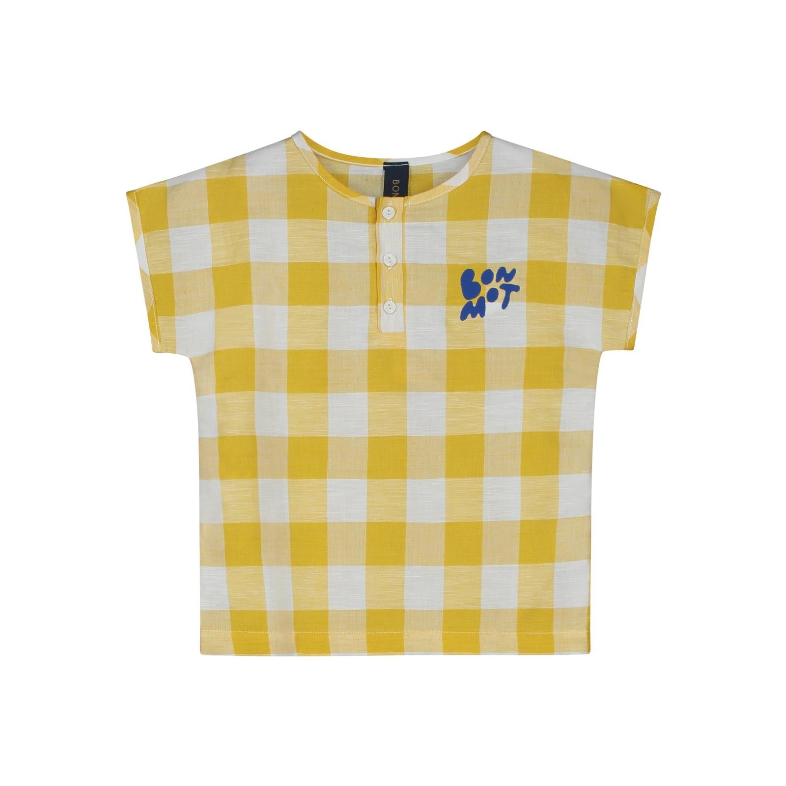 24SS Bonmot Checks Short Sleeve Shirt (Saffron)