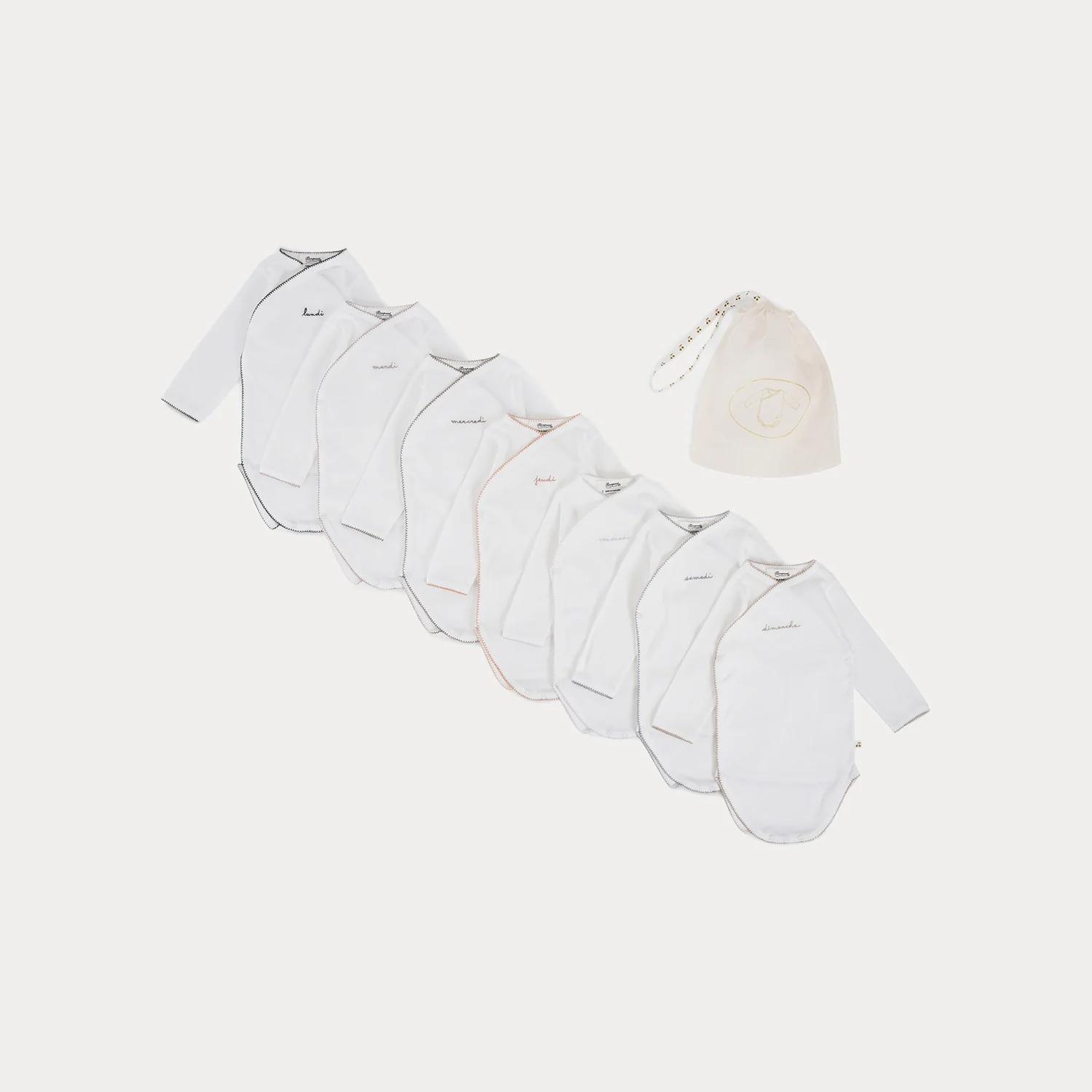 Bonpang One Week Bodysuit Gift Set (White)