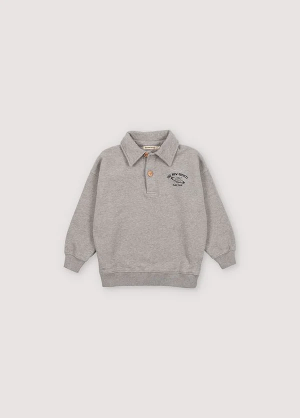 24AW THE NEW SOCIETY SATURNO Polo Shirt (Mist Melange)