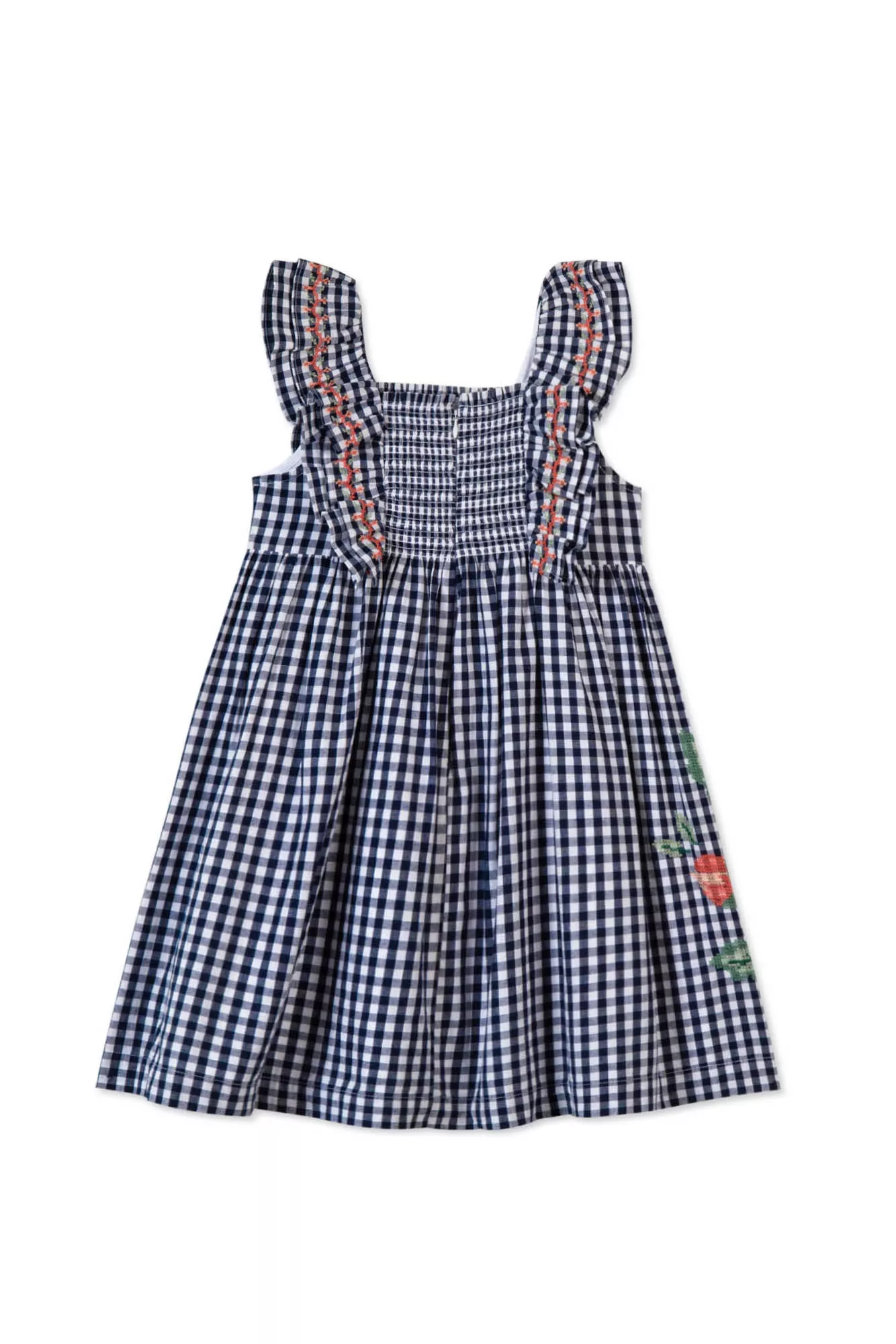 TATINE CHOCOLATE 24SS Two-tone Gingham Check Embroidery One-piece (Navy)