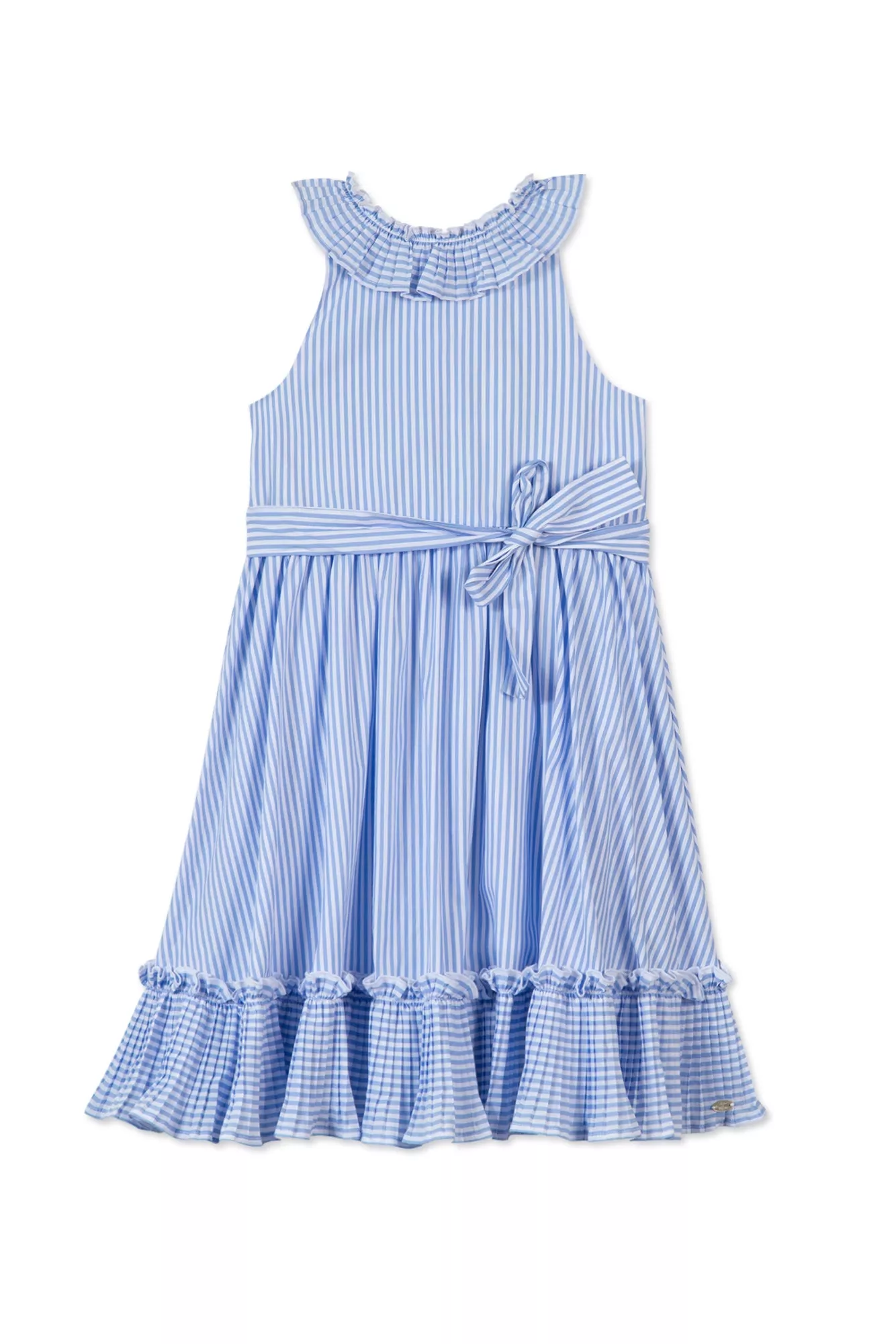 TATINE CHOCOLATE 24SS Striped Ribbon One Piece (Blue)