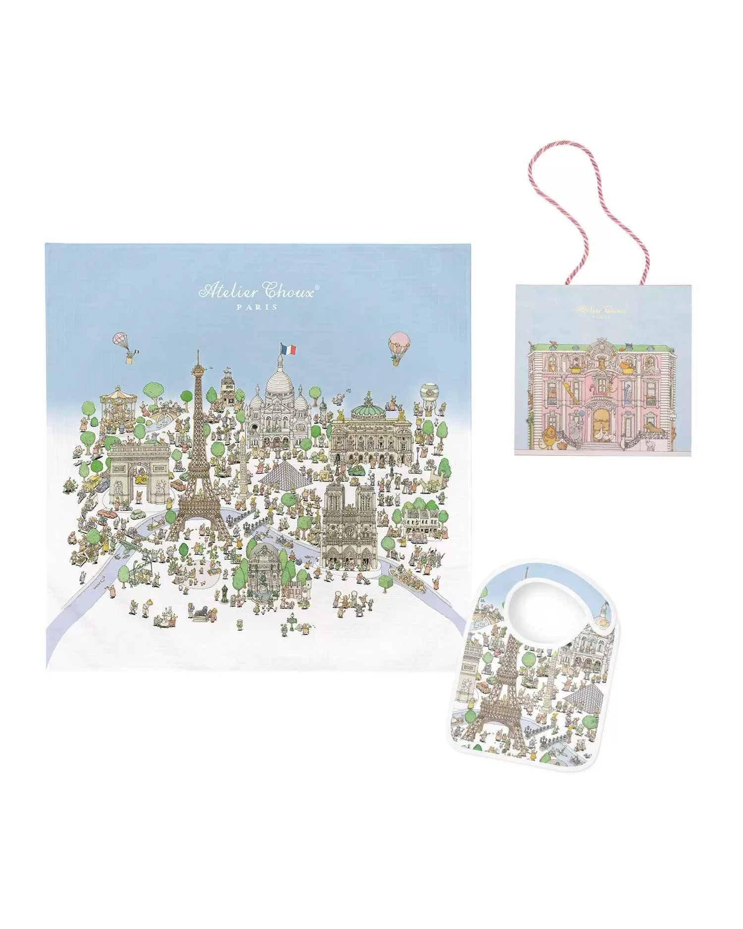 [2024 Paris Olympics Commemoration] Atelier Paris Carré Blanket &amp; Bib Gift Set