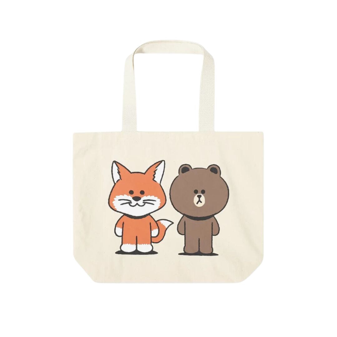 Maison Kitsune X Line Friends Big Print Tote Bag (Ecru)