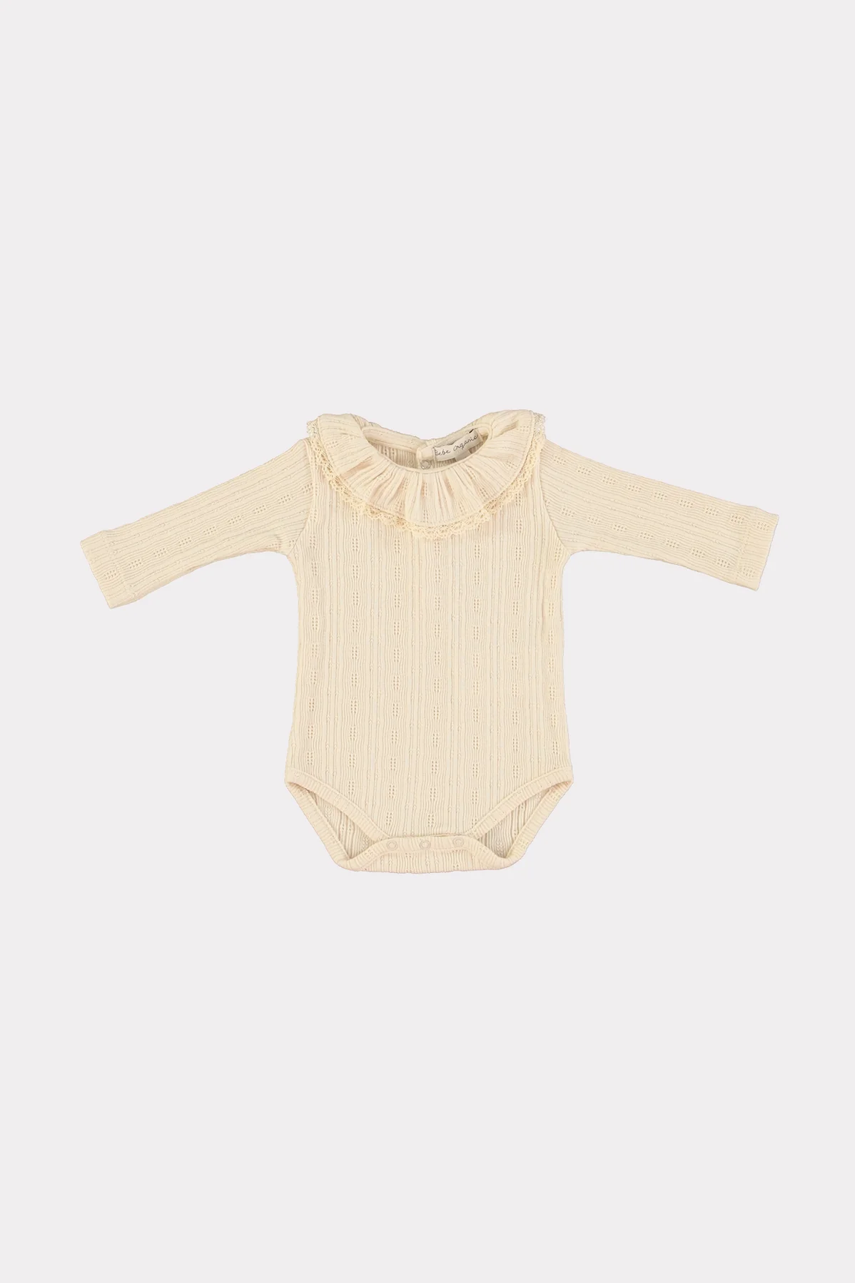 24AW Bebeorganic Collar Bodysuit Spacesuit Romper (Natural)