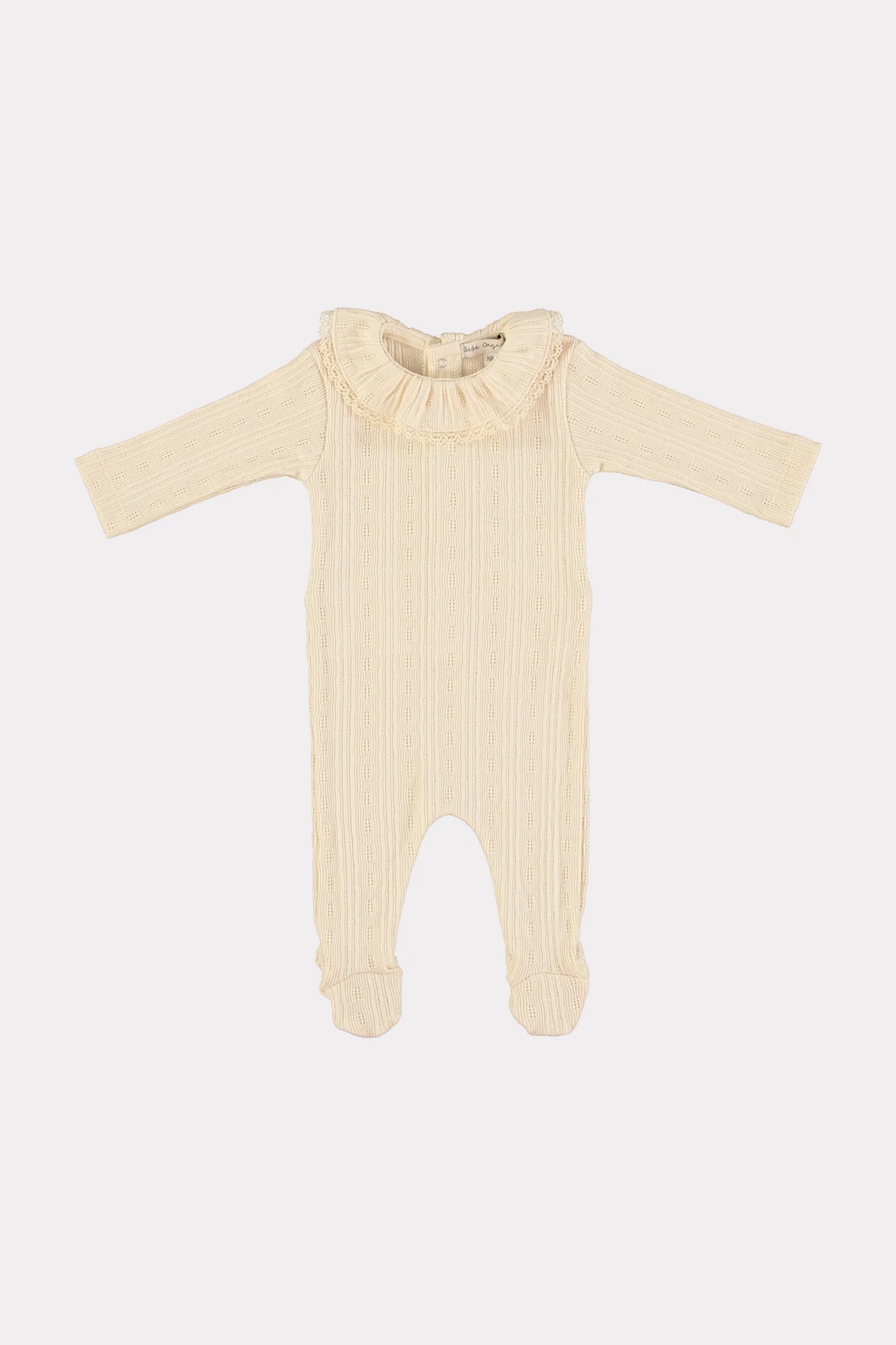 24AW Bebe Organic Collar Overalls Spacesuit Romper (Natural)