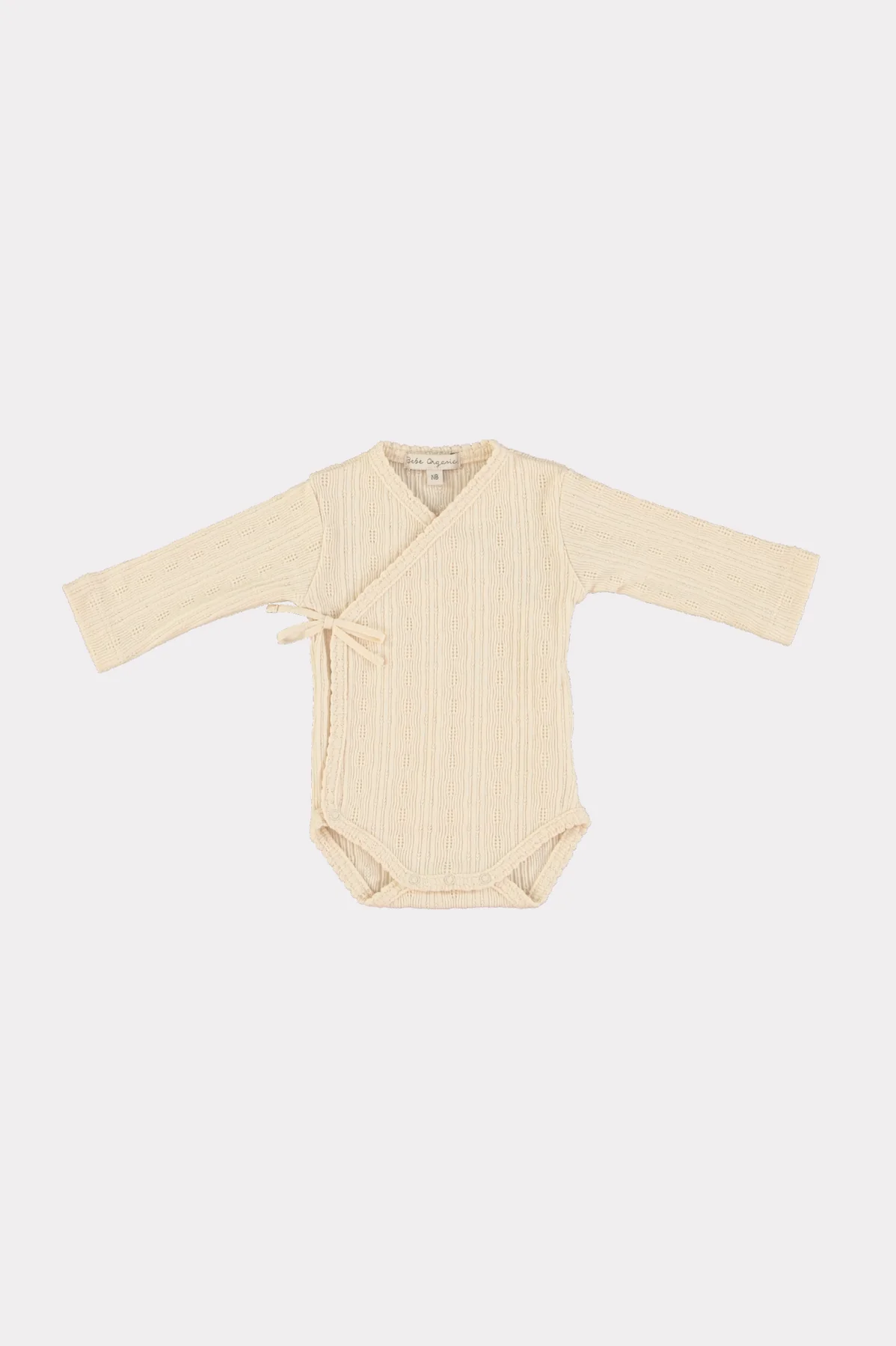 24AW Bebe Organic Wrap Bodysuit Spacesuit Romper (Natural)