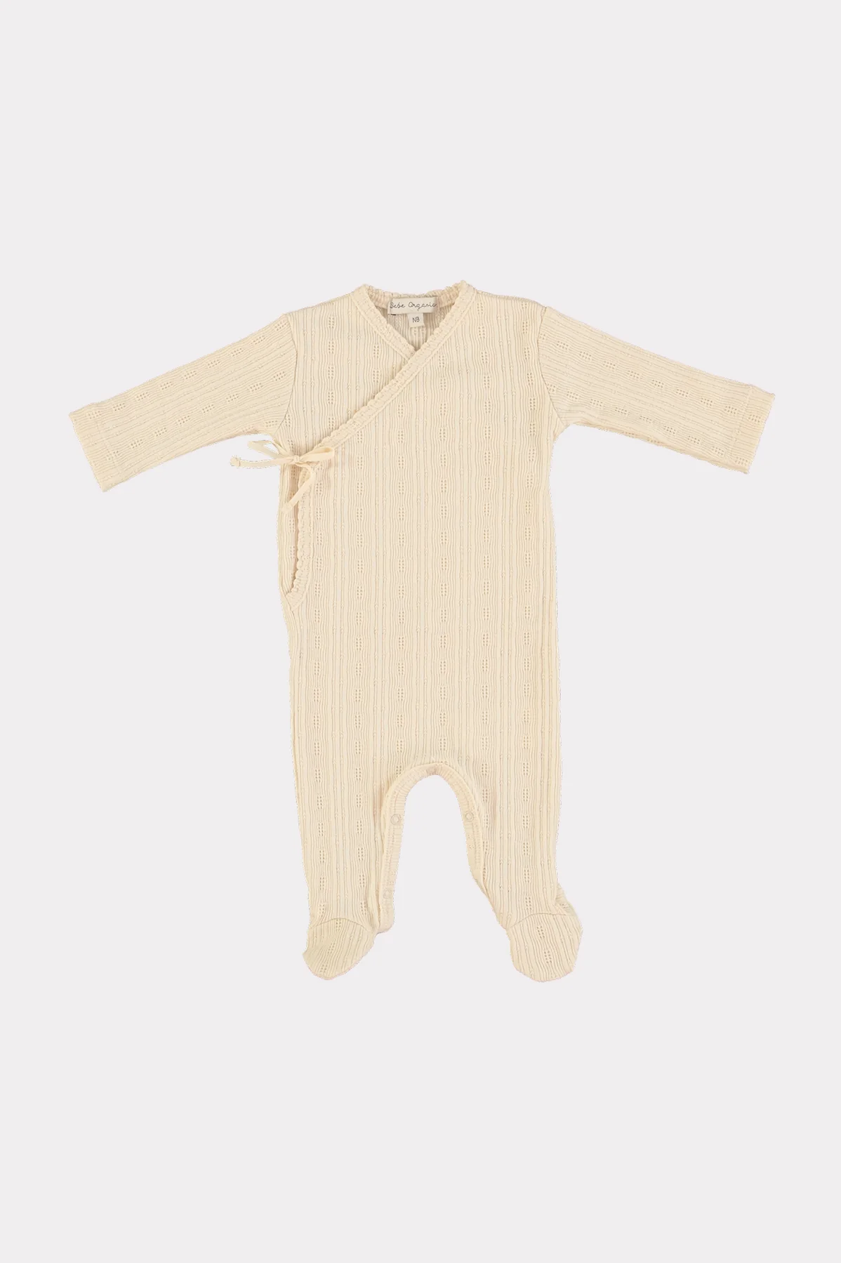 24AW Bebe Organic Wrap Overalls Spacesuit Romper (Natural)