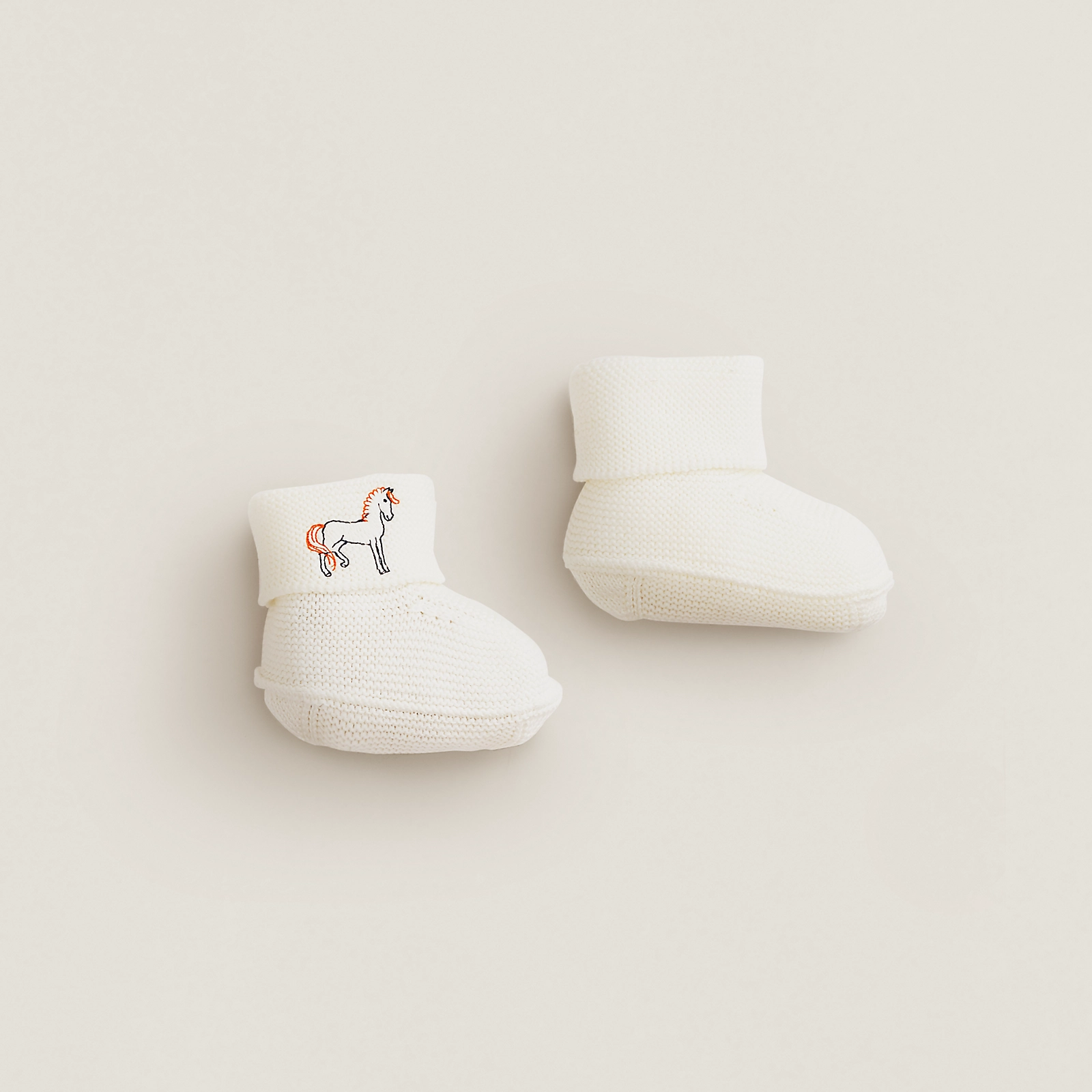 Hermes Cabriole Baby Socks (Blanc Cream) 