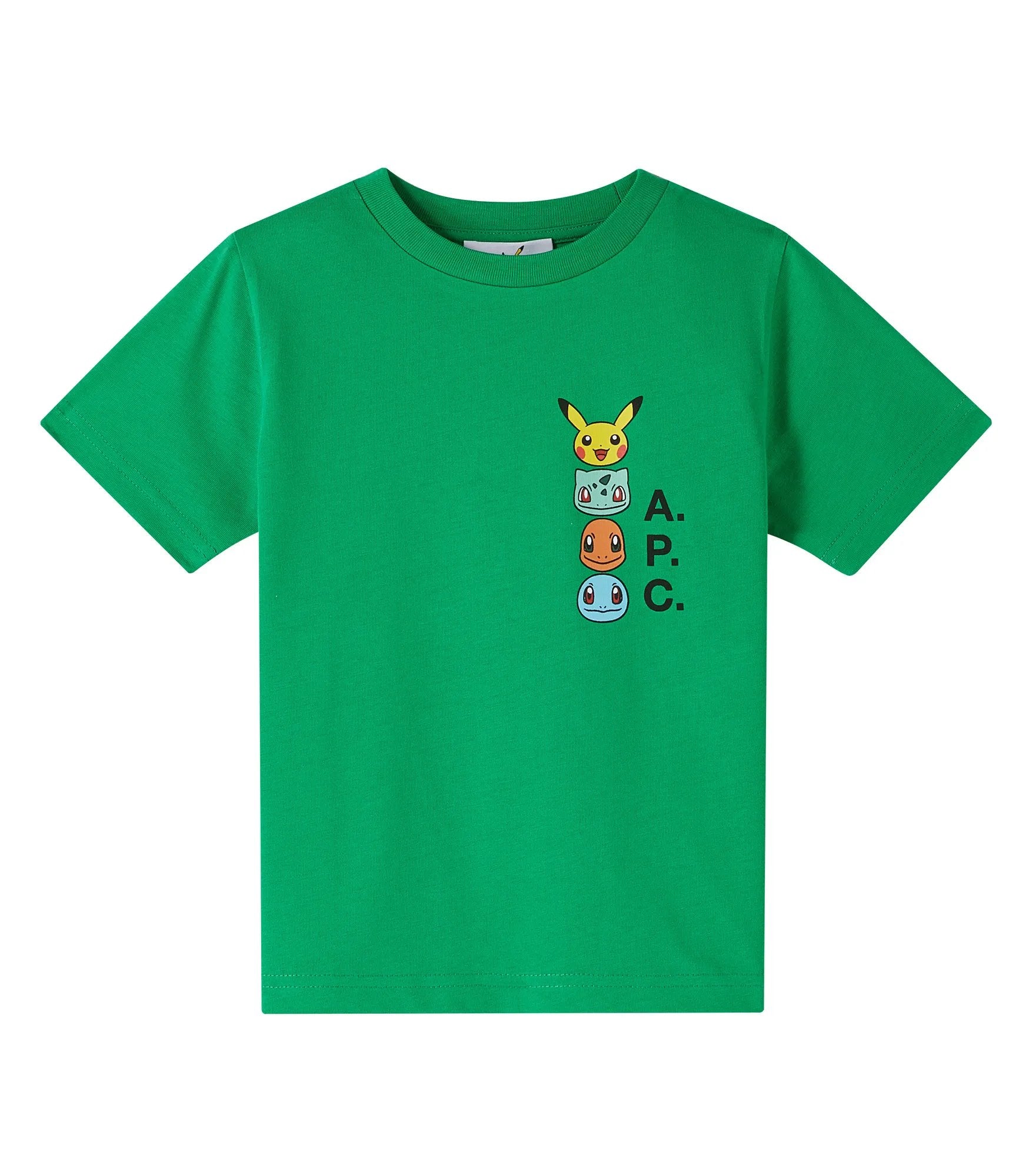 APEX X Pokemon Kids The Portrait Short Sleeve T-Shirt (Green)