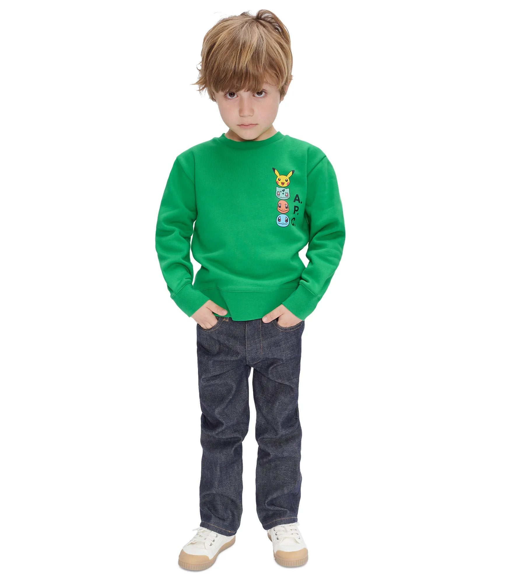 Apesse X Pokemon Kids The Portrait Sweatshirt (Green)