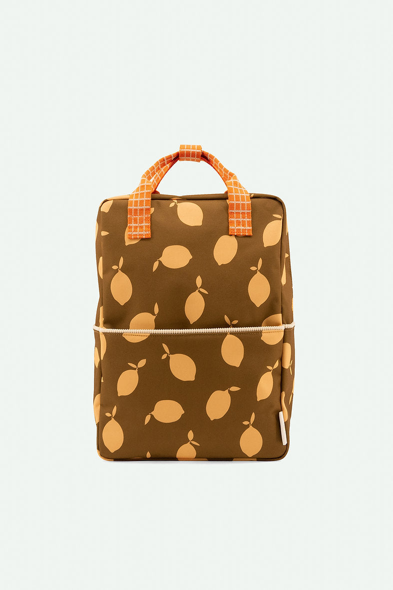 Sticky Lemon Farmhouse Fair Large Backpack (Brown)