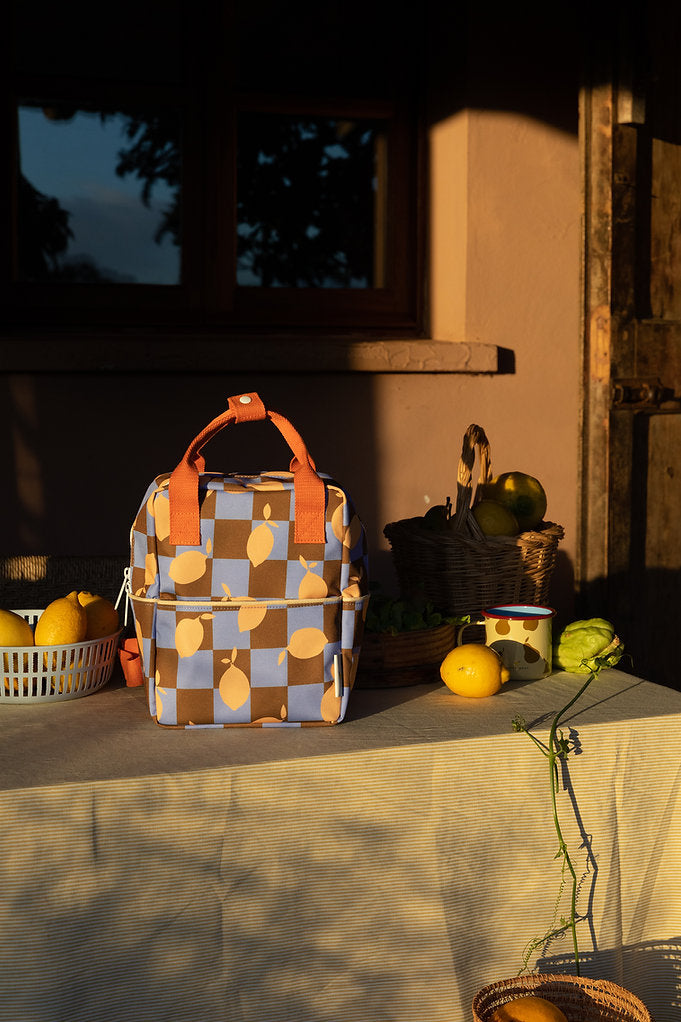 Sticky Lemon Farmhouse Checkerboard Lemon Small Backpack