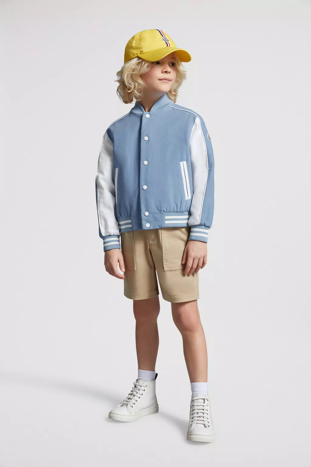 MONCLER KIDS KOBBY DENIM BOBBER JACKET (LIGHT BLUE)