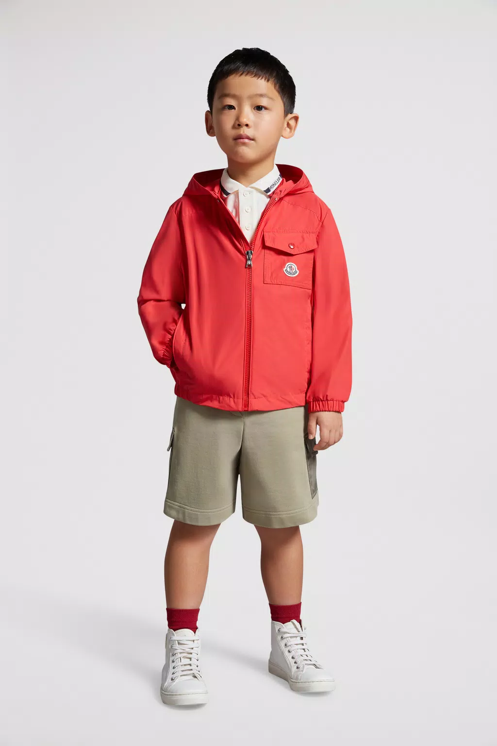 MONCLER KIDS EBO HOODED JACKET (RED)