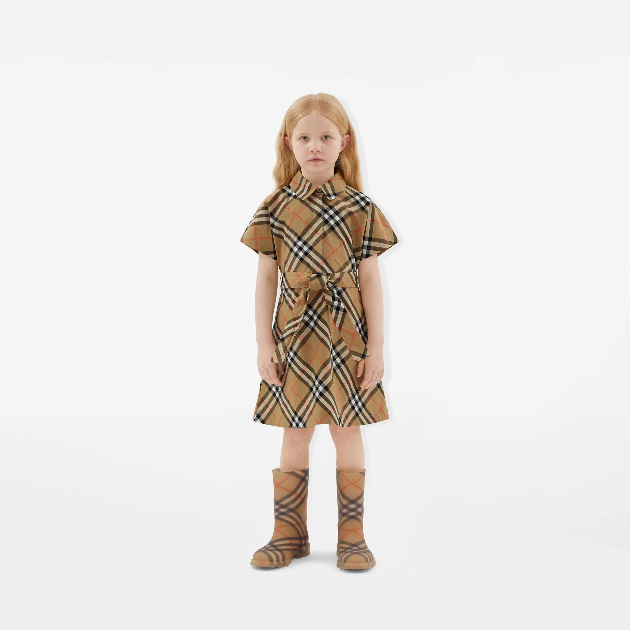 Burberry Baby &amp; Kids Check Rain Boots (Sand)