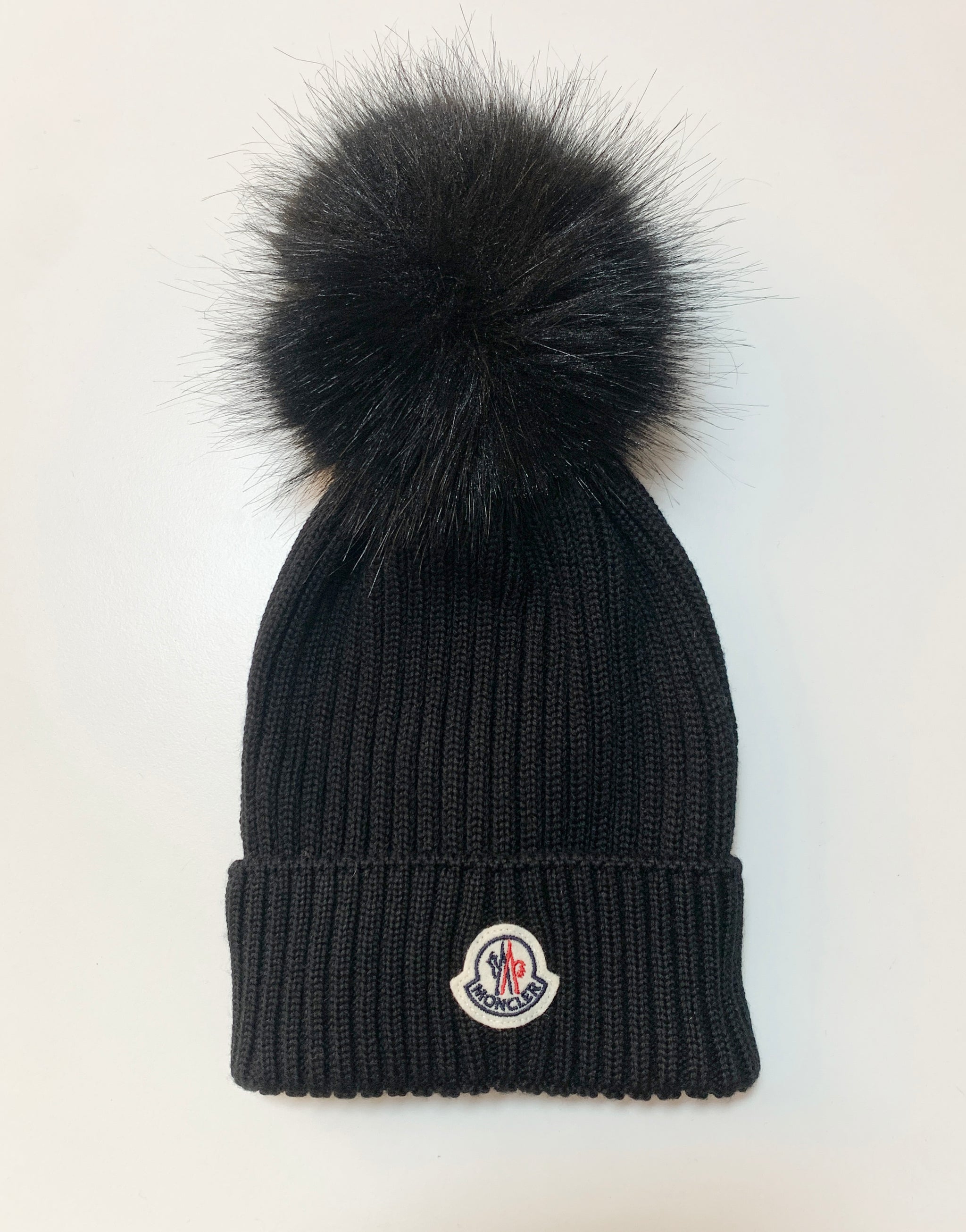 [Outlet] Moncler Kids Black Pom Pom Beanie (Black)