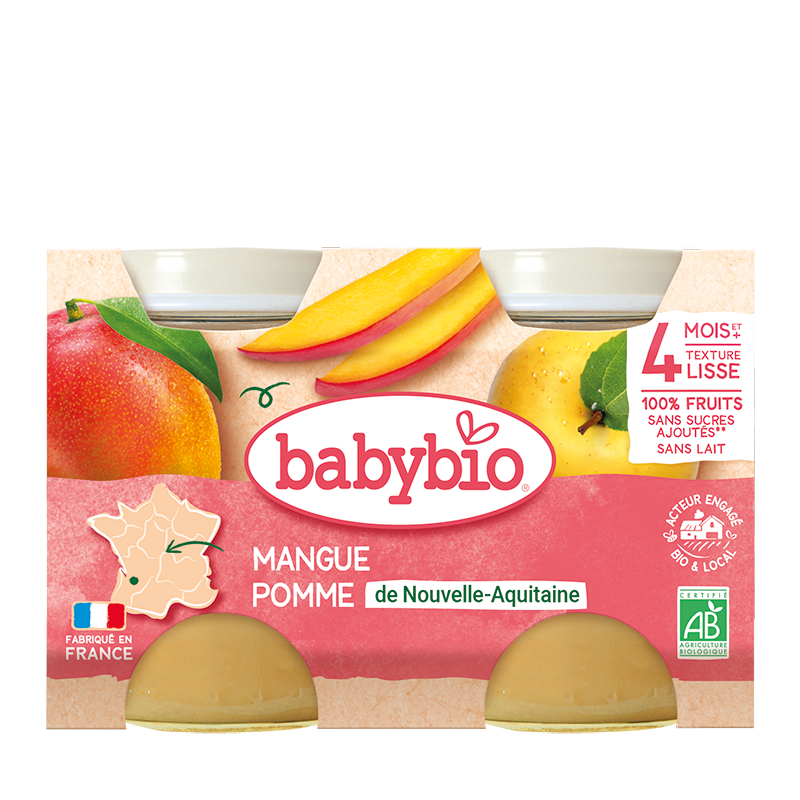 Babybio Organic Baby Food Apple Banana 130g X 2 Set (4 months and up)