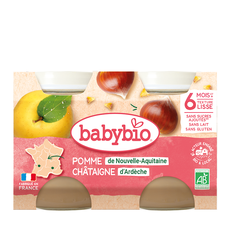 Babybio Organic Baby Food Apple Banana 130g X 2 Set (4 months and up)