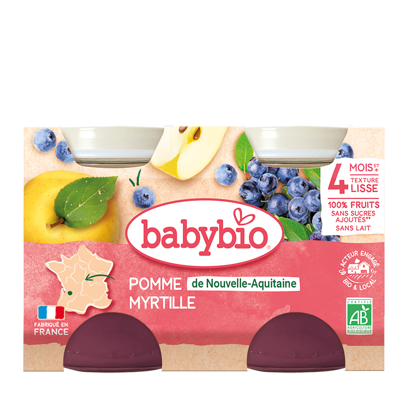 Babybio Organic Baby Food Apple Banana 130g X 2 Set (4 months and up)