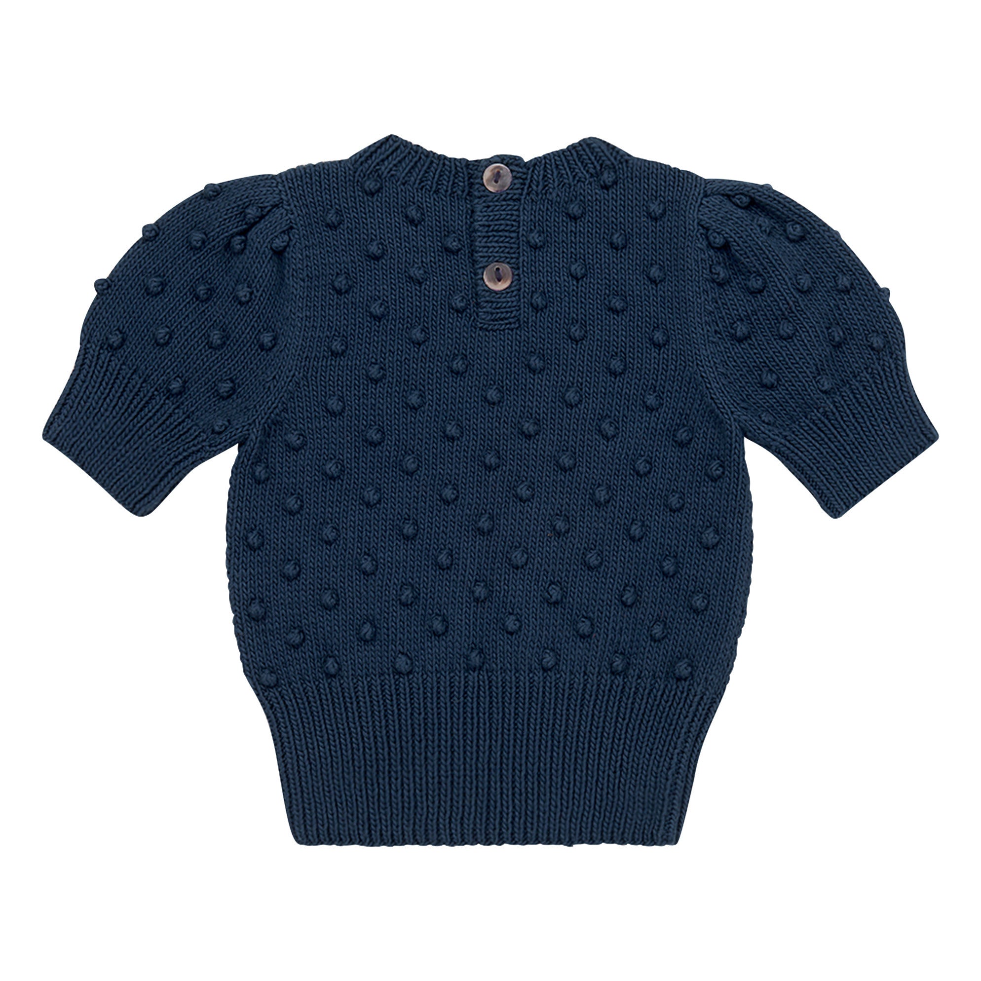 Misha &amp; Puff Ellie Popcorn Short Sleeve Knit Sweater (Navy)