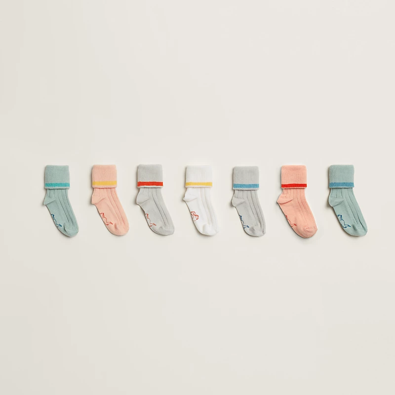 Hermes Baby Cabriole Socks Weekly Pack (7 Pieces)